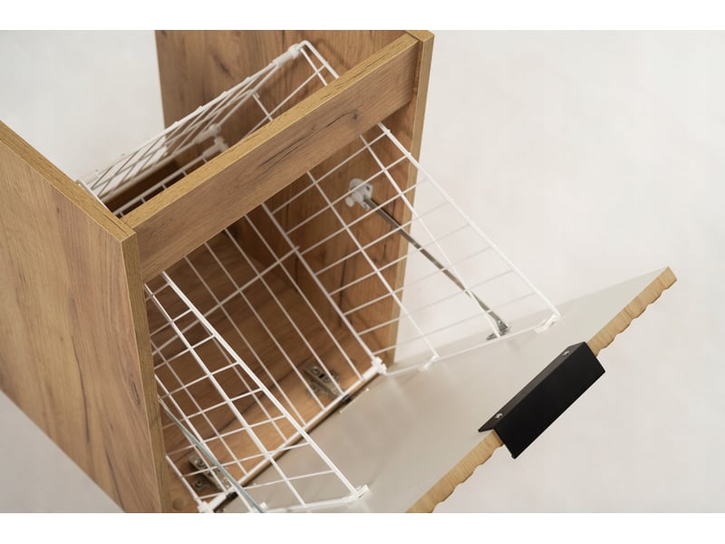  Meuble bas de salle de bain avec panier à linge flow chêne 40 cm  - Conforama E