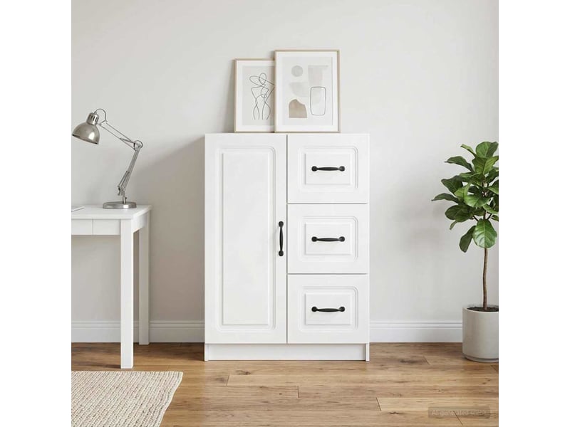  Buffet - bahut - meuble de rangement blanc 66 x 34,5 x 87 cm bois d'ingénierie  - Conforama B