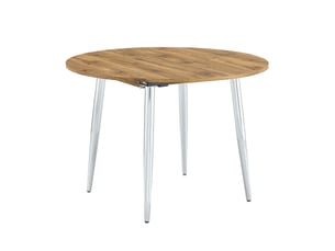 Table à manger extensible led 137x107x75 cm, table salle à manger ovale, mdf et métal, effet bois