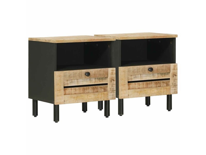  Table de chevet - cabinet de chevet - table de nuit 2 pièces naturel 40 x 33 x 46 cm  - Conforama A