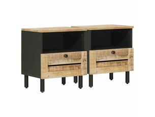 Table de chevet - cabinet de chevet - table de nuit 2 pièces naturel 40 x 33 x 46 cm