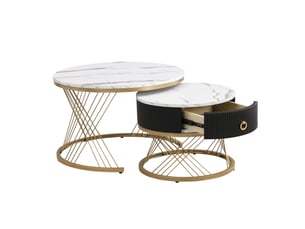 Table basse rond(e) coloris multicolore REDOM  - 70 cmx50 cm