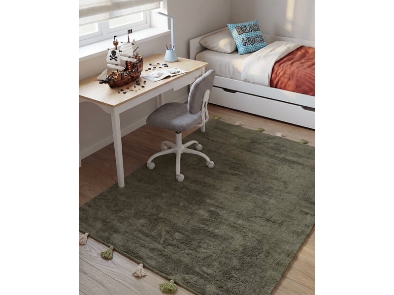 Tapis enfant kodinhi vert foncé 140 x 200 cm coton - Conforama B