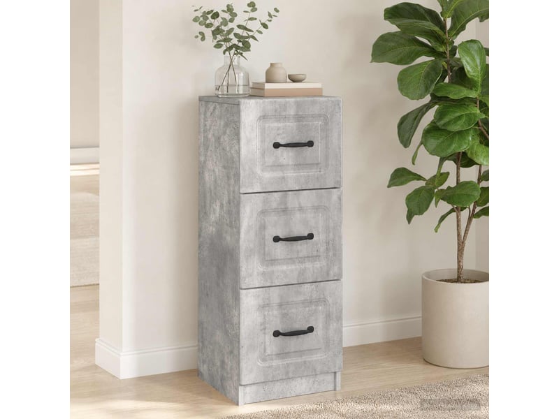  Armoire de rangement bureau, armoire à tiroirs gris béton 33 x 34,5 x 87 cm  - Conforama D