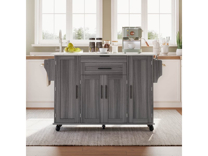  Buffet cuisine mobile extensible - plateau 70 cm, tiroir à couverts caché - organisation optimale  - Conforama C