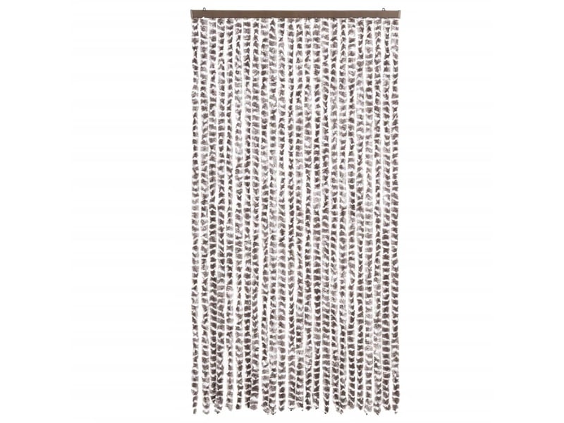  Rideau anti-mouches, moustiquaire taupe et blanc 100x200 cm chenille cf43579  - Conforama C