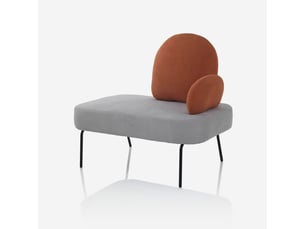 Canapé d'angle rembourré avec dossier et accoudoirs en tissu kiki - orange