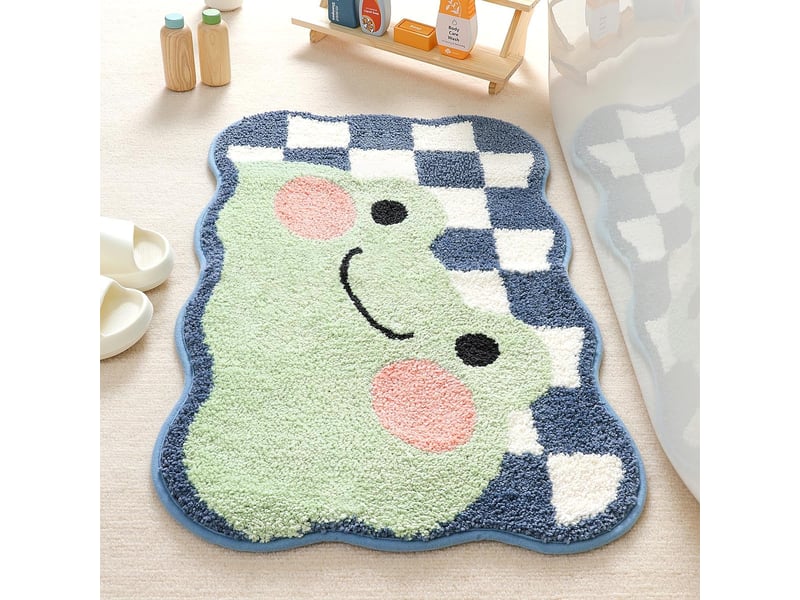  Tapis de salle de bain en forme de chat mignon, extra doux et absorbant, lavable en machine, tapis antidérapant pour baignoire,40x60cm  - Conforama C