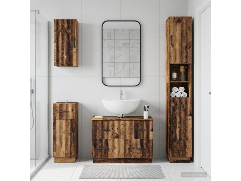  Ensemble de 4 pièces d'armoires de salle de bain hoorn cf63266  - Conforama B
