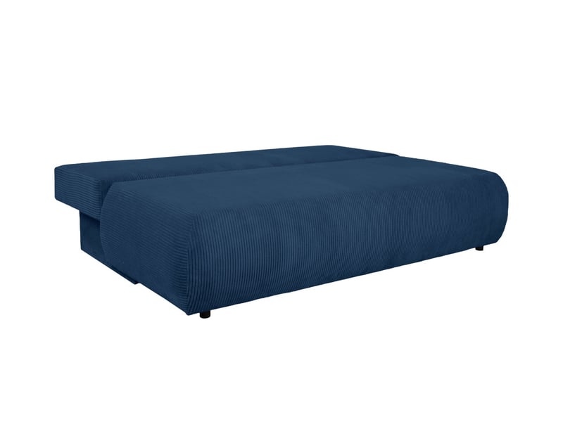 Canapé droit veluto convertible avec coffre en velours côtelé - bleu foncé VELUTO - Conforama C