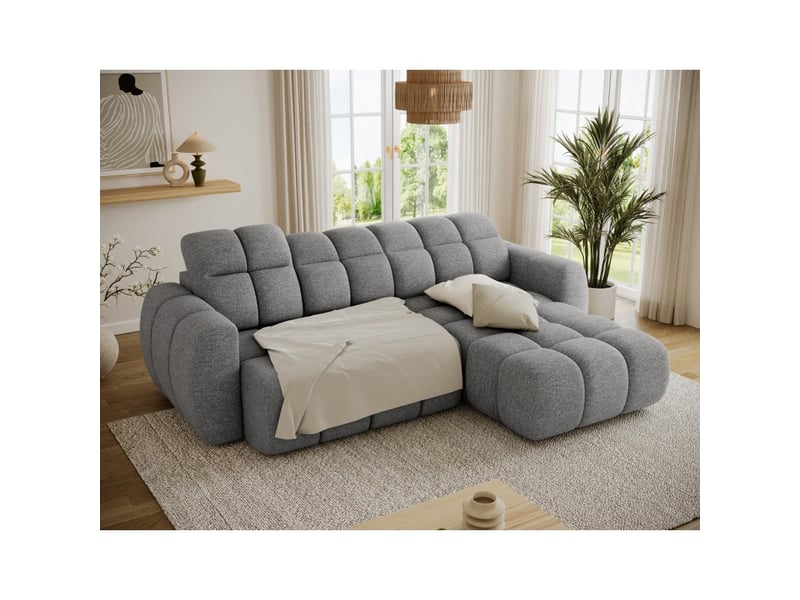  Canapé d'angle électrique fanoti 3 places beige – angle droit  - Conforama C