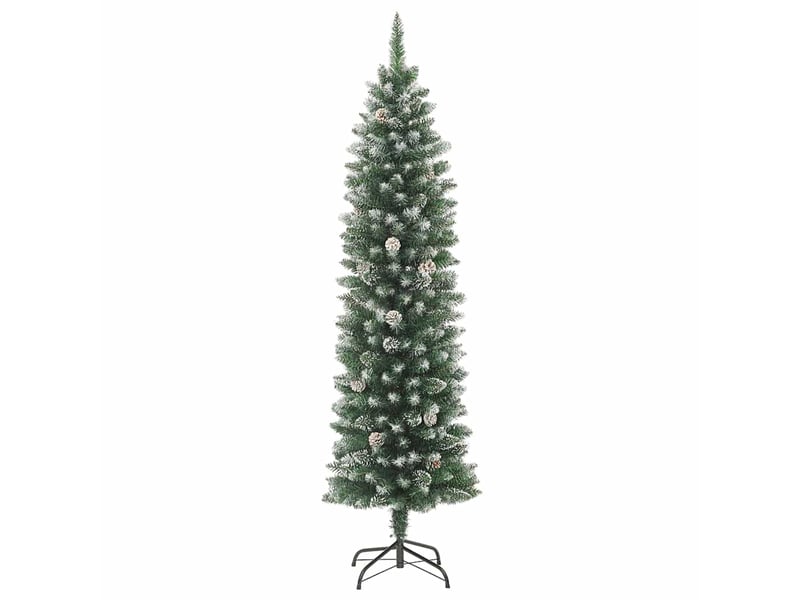  Sapin de noël artificiel, arbre de noël mince avec support 210 cm pvc  - Conforama A