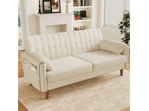 Canapé droit fixe MAISENTIEL 2 places Tissu beige