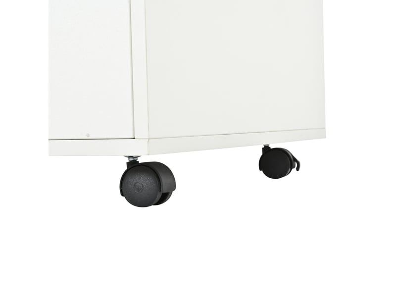 Table basse relevable blanche 100 x 50 x 52 cm avec roulettes, 4 tiroirs, rangement - Conforama E