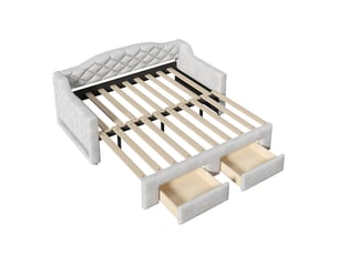 Lit banquette 90x200 cm CHICFURN coloris gris