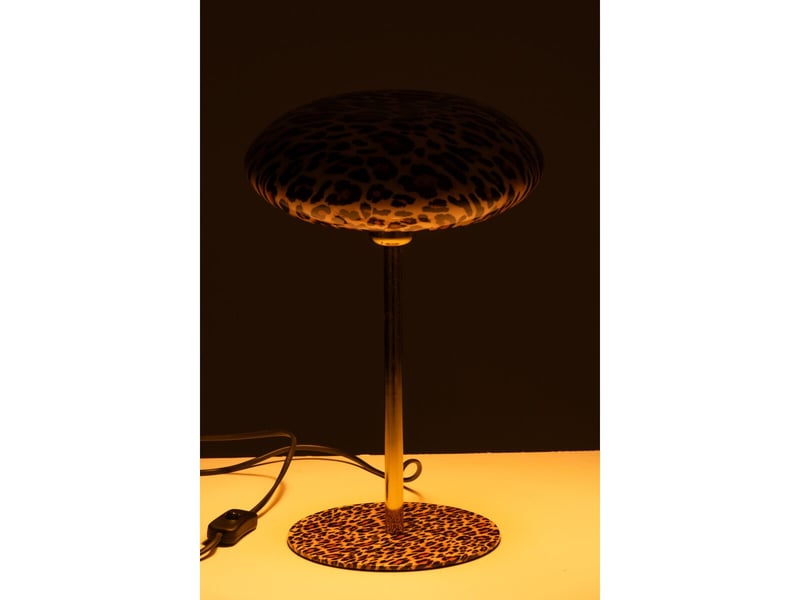  Lampe à poser léopard jonna 38cm caramel  - Conforama C