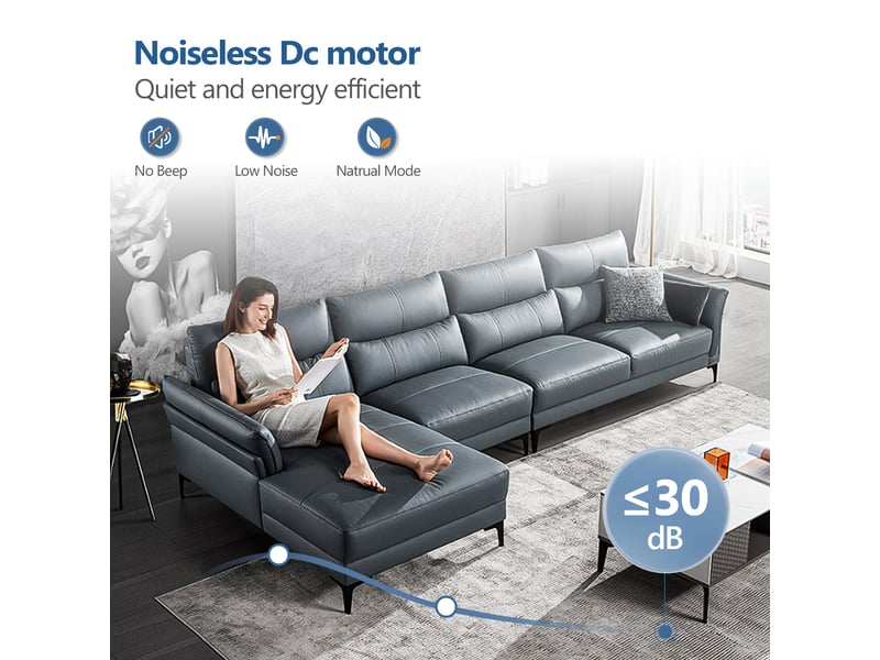  Ventilateur de plafond à pales en bois, sans éclairage, structure métallique - blanc et naturel 152x152x32cm - Conforama E