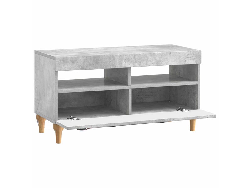  Meuble tv - banc tv - meuble de rangement led gris béton bois d'ingénierie  - Conforama E