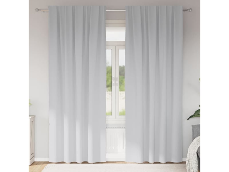 Lot de 2 rideaux occultants, rideaux black-out avec anneaux gris pâle 245 x 140 cm cf44665 - Conforama B