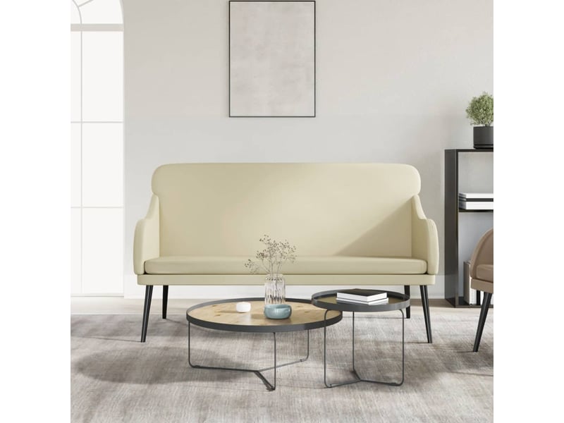  Banc chambre, banc de lit crème 110x76x80 cm similicuir  - Conforama B