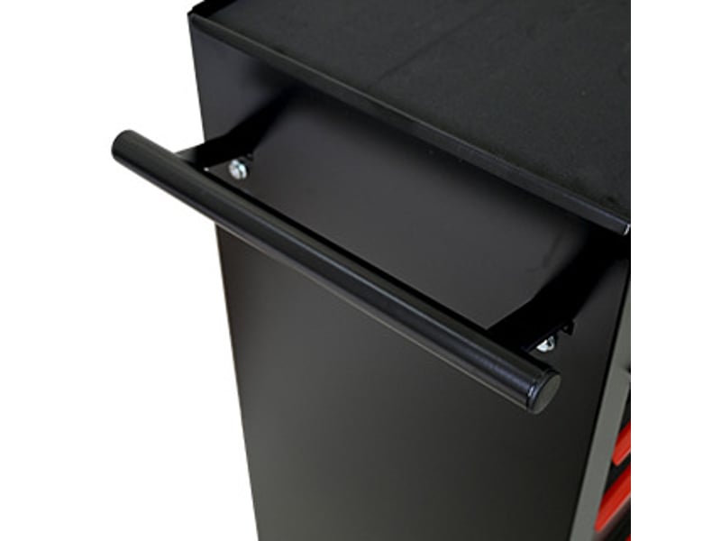  Armoire à outils mobile 60 x 33 x 77,5 cm noir et rouge en acier, 4 tiroirs à glissières à billes avec serrure  - Conforama E