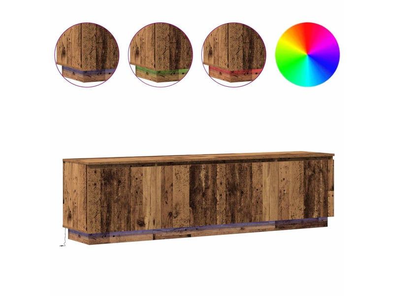  Meuble tv - banc tv - meuble de rangement 180 x 38 x 49 cm bois ancien bois d'ingénierie  - Conforama D