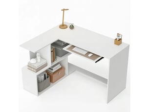Bureau d'angle enfant 120 cm coloris blanc