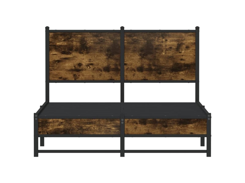  Lit double- lit adulte -  cadre de lit en métal sans matelas chêne fumé 120x190 cm  - Conforama D