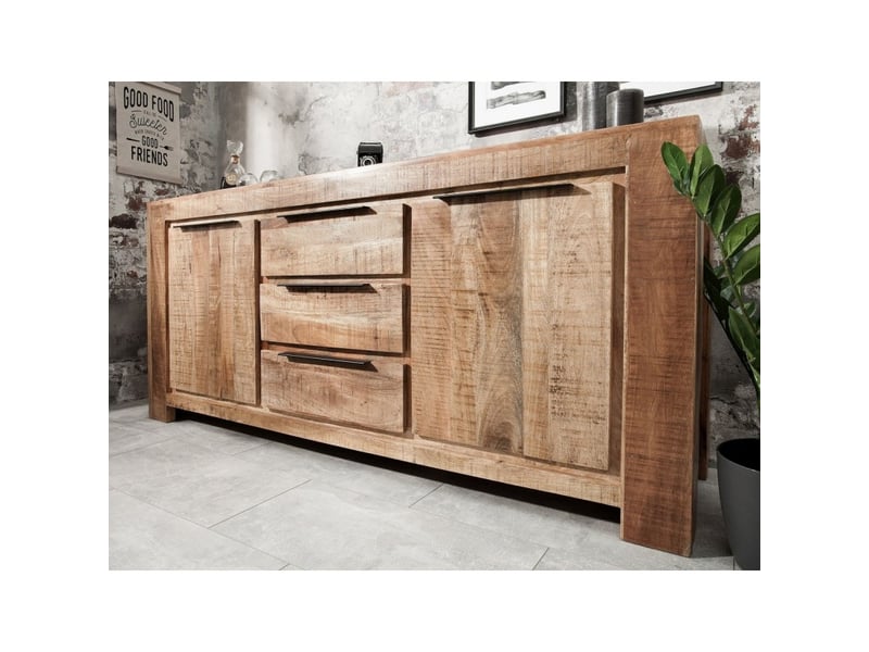  Buffet loden 174 cm en bois massif de manguier – 2 portes, 3 tiroirs et nombreux rangements  - Conforama B