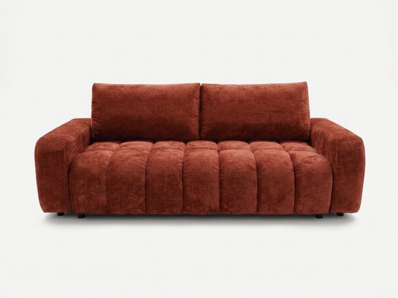  Bobochic canapé droit convertible 3 places jules tissu lisse orange JULES - Conforama A