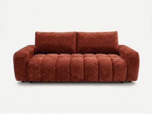 Canapé droit convertible BOBOCHIC JULES 3 places Tissu orange avec coffre de rangement
