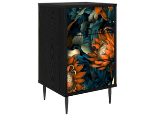 Table de chevet - cabinet de chevet - table de nuit lochem chêne noir 36 x 33 x 61 cm