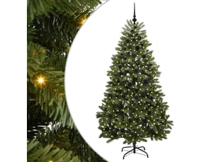 Sapin de noël, arbre de noël artificiel 210 cm 300 led blanc chaud vert shl8174