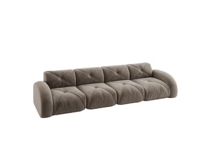 Canapé modulable, canapé 4 places – sans montage, en chenille, taupe, base antidérapante, sans cadre