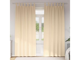 Lot de 2 rideaux occultants, rideaux black-out avec anneaux crème 245 x 140 cm cf44631