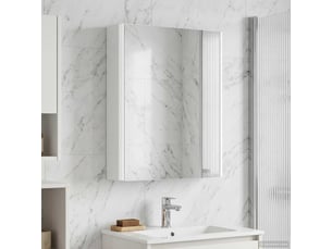 Armoire miroir salle de bain, meuble de rangement blanc 43x11.5x60.5 cm