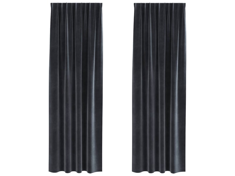  Lot de 2 rideaux, rideaux de fenêtre gris foncé 140 x 260 cm velours cf44072  - Conforama A