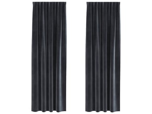 Lot de 2 rideaux, rideaux de fenêtre gris foncé 140 x 260 cm velours cf44072