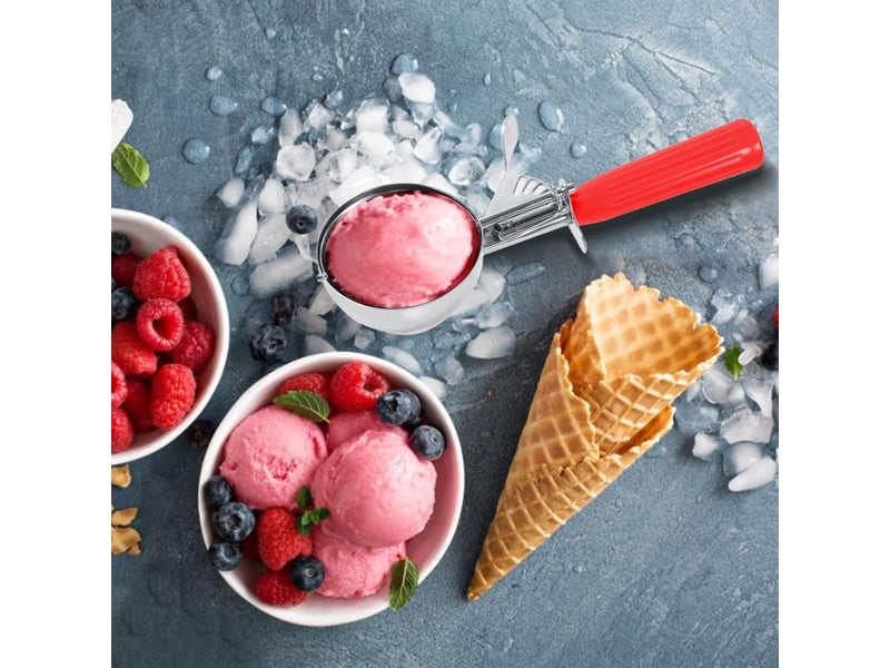 Diamètre 5cm fabricant de boules glace, cuillère crème glacée,(rouge ), cuillère hockey sur glace poignée cylindrique plastique cuisson cuillère bisc - Conforama E