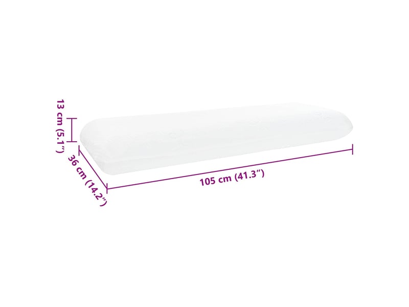 Oreiller, coussin de sommeil 105 x 36 x 13 cm moyen blanc cf55912 - Conforama E