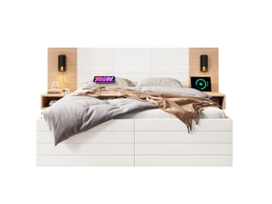 Lit avec rangement 180x200 cm <strong></strong>  <strong></strong> coloris bicolore