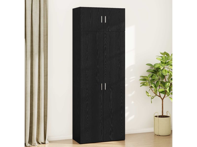  Buffet - armoire de rangement 3 pc chêne noir 80 x 42,5 x 225 cm  - Conforama D