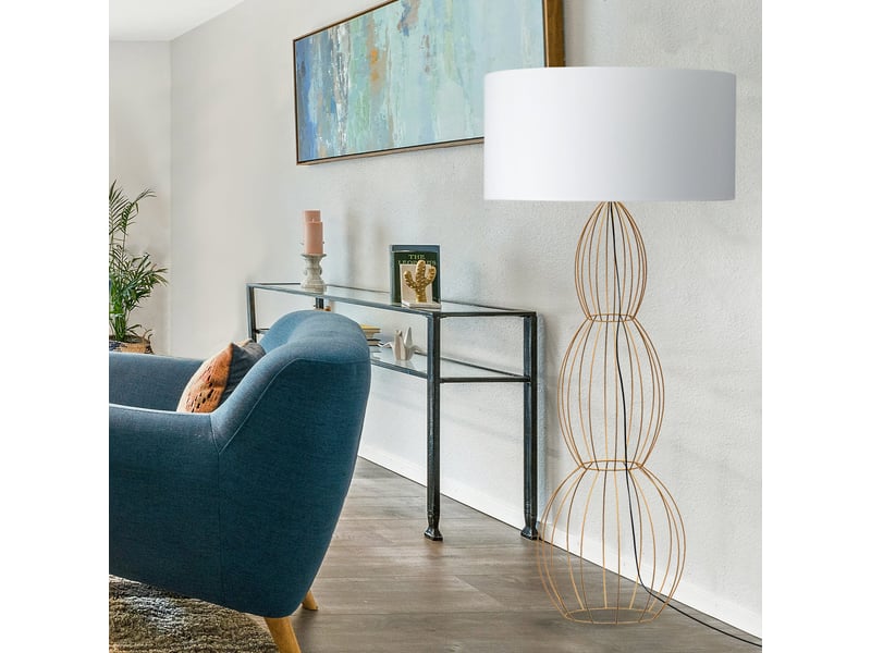  Lampadaire tissu tambour bradford rose d60 cm 51232 - Conforama B