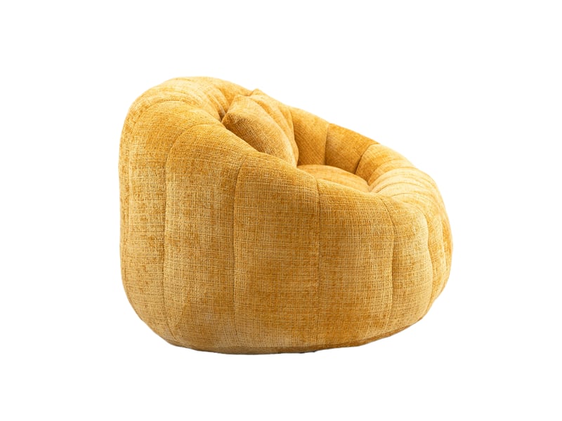  Canapé pouf fixe 2 places jaune en tissu, dossier haut enveloppant et mousse souple pour se détendre  - Conforama D