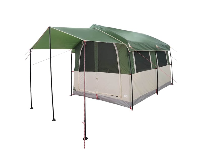  Tente de camping, tente familiale 4 personnes vert et blanc  - Conforama D