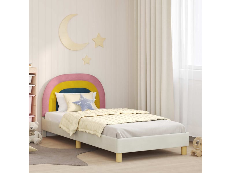  Cadre de lit pour enfants - lit jeune avec tête de lit crème 80 x 200 cm  - Conforama B