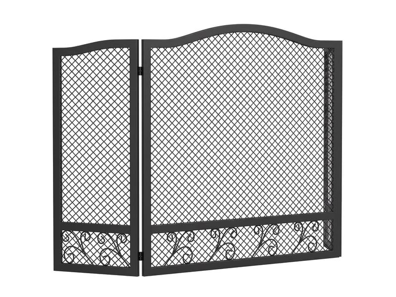  Pare-feu pliable, 3 pièces, 107 x 60 cm, métal noir  - Conforama B