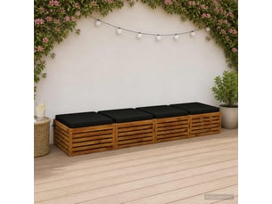 Lot de 4 coussins de siège, coussins d'assise soest 100 % polyester noir cf60472