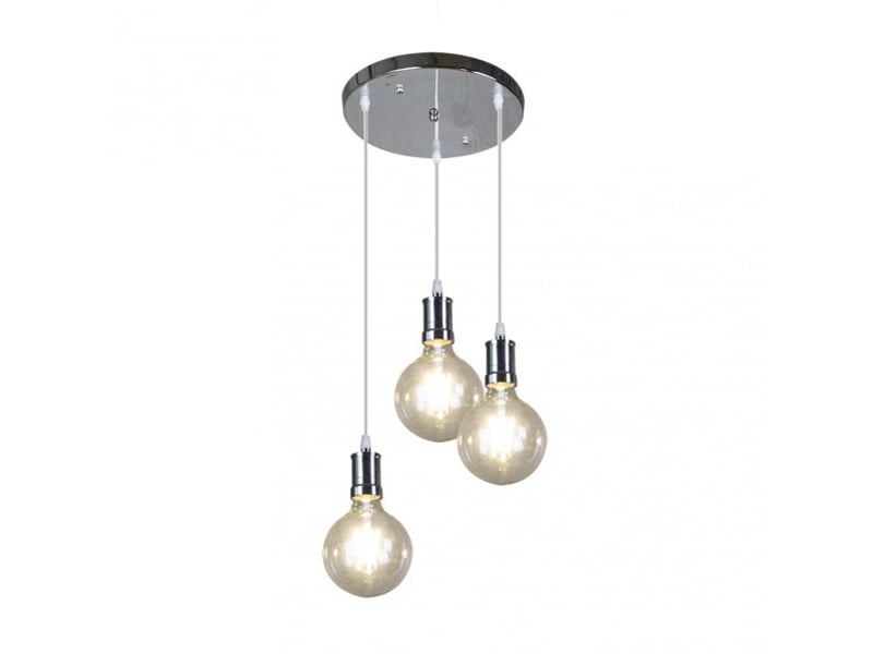  Fabrilamp prisco, lampe, moderne, 3 x e27, chromé, 36-118 x 36 x 36 cm 167183020 - Conforama C