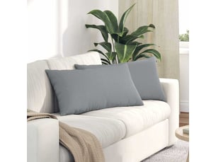 Lot de 2 coussins de canapé, coussins décoratifs tissu gris clair 80 x 40 cm cf58849
